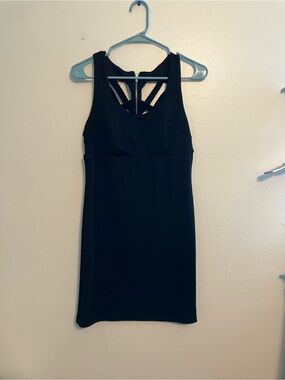 Sequin Hearts Black Strappy Back Mini Dress